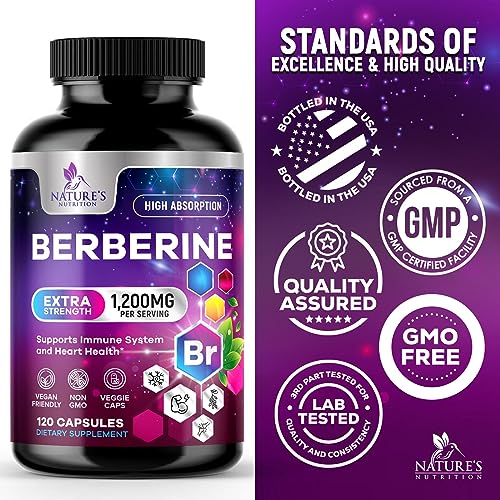 Berberine Supplement 1200mg per Serving - High Absorption Heart Health Support Nature's Nutrition uk supplements