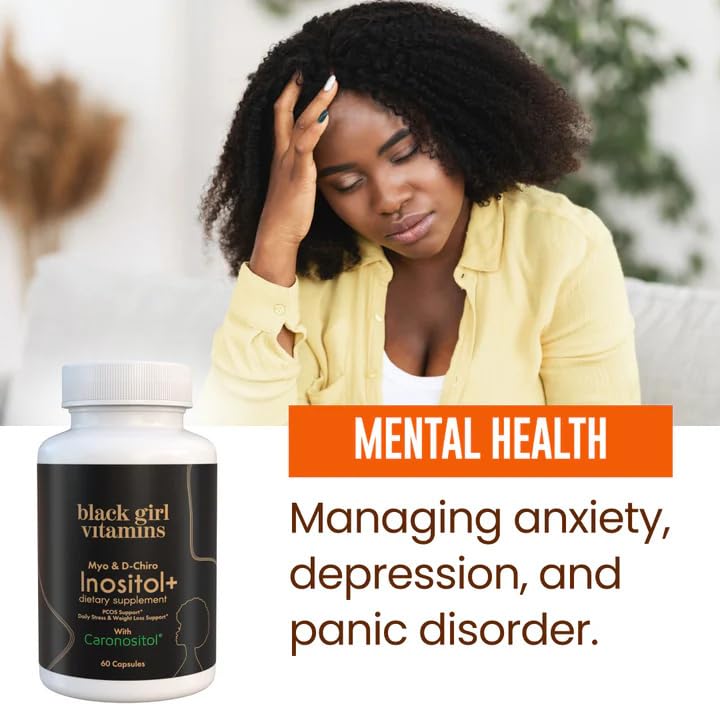 Black Girl Vitamins Inositol Supplement, 2000mg Myo + 50mg D-Chiro, Vegan Capsules to Support Hormone Balance, Healthy Ovarian & Menstrual Wellness, 60 Count Black Girl Vitamins uk supplements