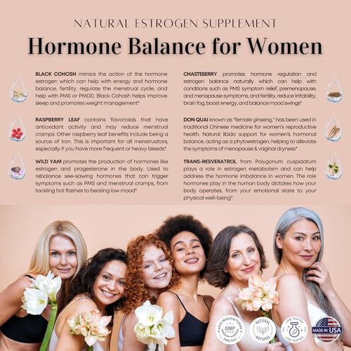 Womens Hormone Balance Supplement for Mood Swings, Hot Flashes Menopause Relief HERBAL HOT uk supplements