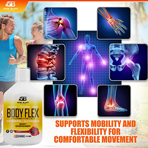 Gene Blast Body Flex, Liquid Joint Supplement w/Hydrolysed Collagen Type1 2 3 Plus Glucosamine GENE BLAST uk supplements