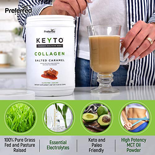 Keto Collagen Protein Powder with MCT Oil – Keto and Paleo Friendly Pure Grass Fed Preferred Elements uk supplements