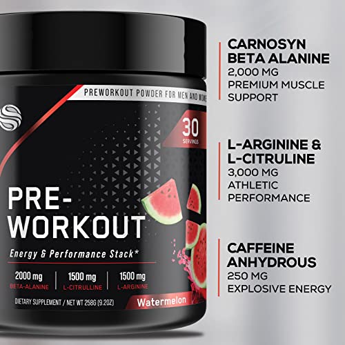 Pre-Workout Powder with Beta-Alanine & Caffeine for Energy, L-Citrulline & L-Arginine SILVERONYX uk supplements