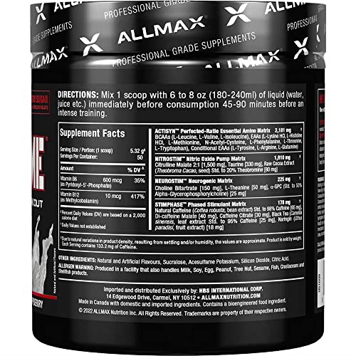 ALLMAX MUSCLEPRIME, White Raspberry - 266 g - Advanced Grade Pre-Workout ALLMAX Nutrition uk supplements