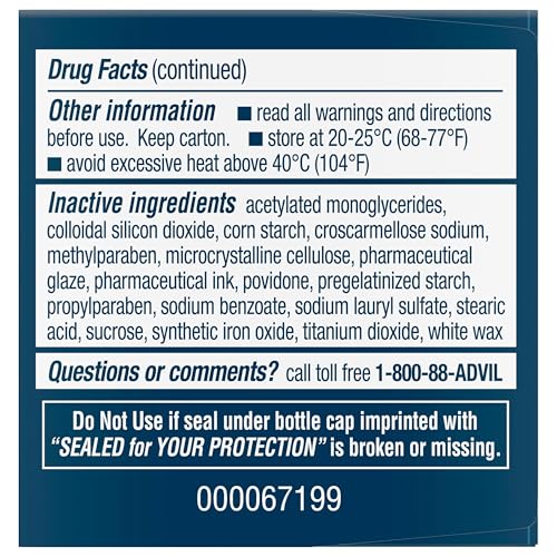 Advil Pain Reliever and Fever Reducer, Ibuprofen 200mg for Pain Relief - 24 Coated Tablets Advil uk supplements