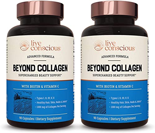 Live Conscious Beyond Collagen Multi Collagen Capsules - Types I, II, III, V & X Live Conscious uk supplements
