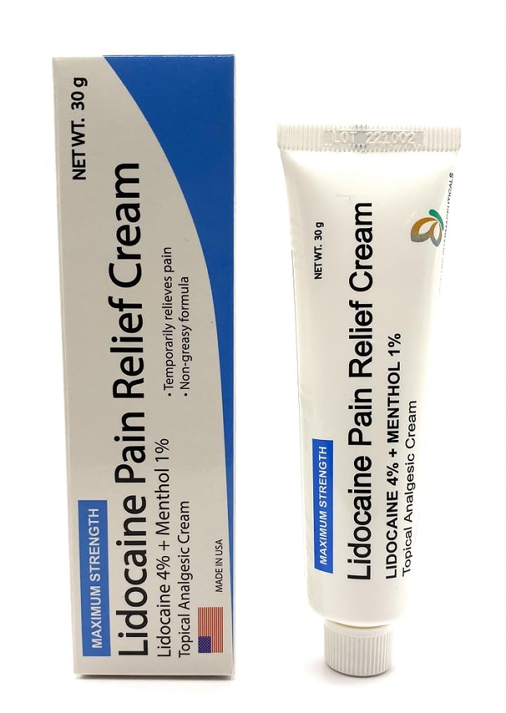 MOHNARK Pain Relief Cream with Lidocaine 4% and 1% Menthol | Includes Vitamin E | Numbs Away Pain Faster | Non-Greasy MOHNARK uk supplements