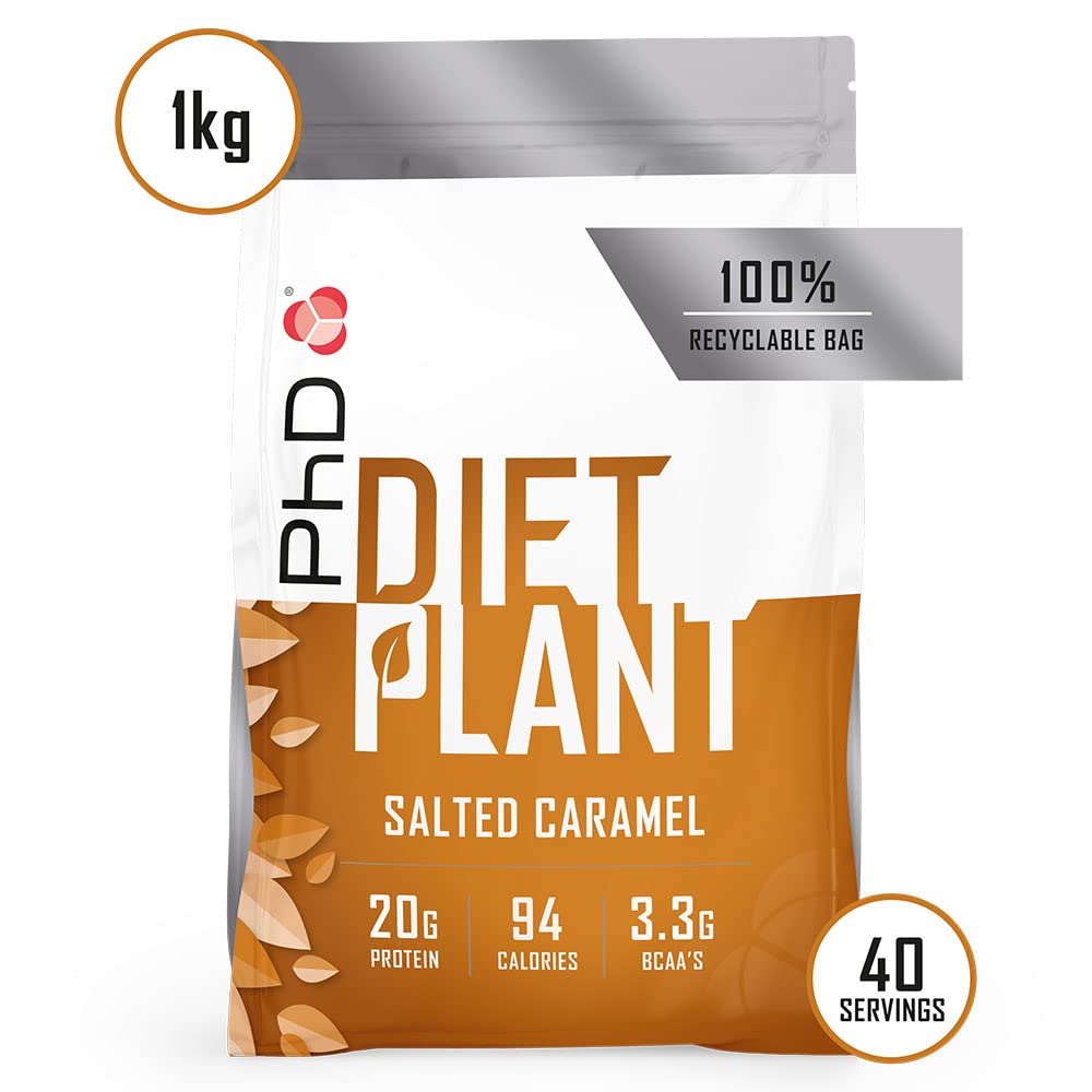 PhD Nutrition Diet Plant, Vegan Protein Powder Plant Based, Salted Caramel PhD uk supplements