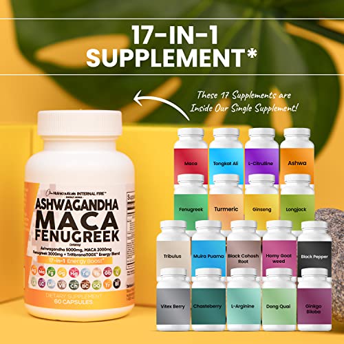 Ashwagandha 5000mg Maca Root 2000mg Fenugreek 3000mg Suppleme Clean Nutraceuticals uk supplements