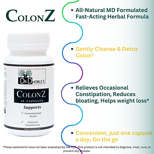 Dr. Dhoble’s Remedies ColonZ Colon Cleanser & Detox – Helps Occasional Constipation DR. DHOBLE’S REMEDIES uk supplements