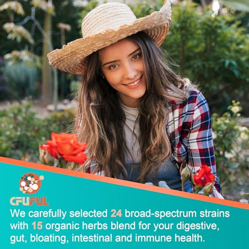 Probiotics for Women & Men - 300 Billion CFU & 24 Strains Probiotic with 15 Organic Herbs Cfuful uk supplements