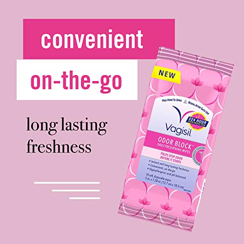 Vagisil Odor Block Multipack for Women, Daily Intimate wash, 20 Feminine Wipes, and Dry Wash Vagisil uk supplements