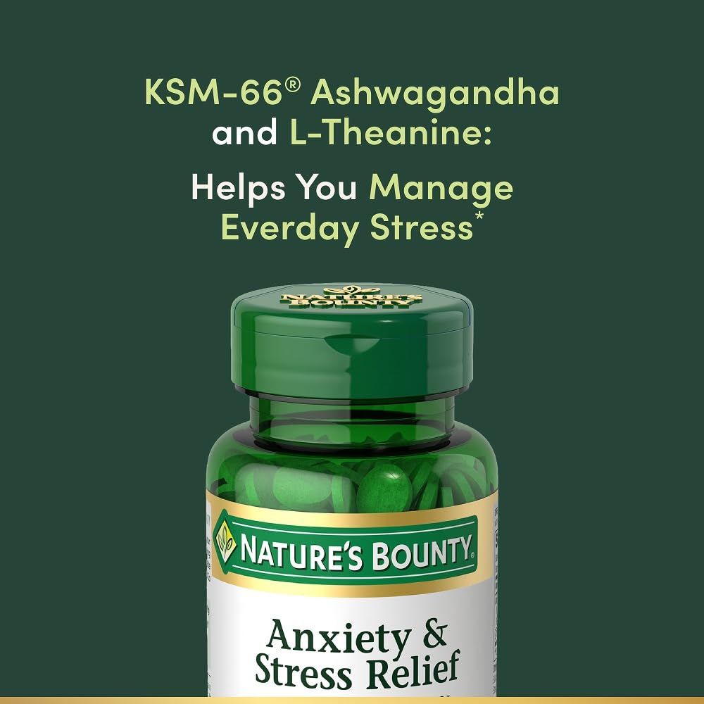 Nature's Bounty Stress Relief Ashwagandha KSM 66 Tablets, Mood Support, 50 Count Nature's Bounty uk supplements