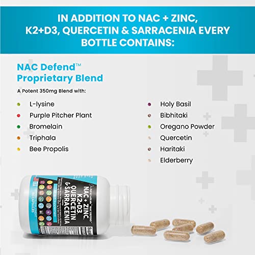 NAC Supplement N-Acetyl Cysteine 1000mg Vitamin D3 K2 Zinc Quercetin Clean Nutraceuticals uk supplements