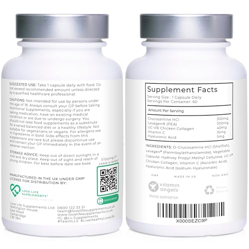 Love Life Supplements Joint Support with Levagen® (Palmitoylethanolamide) + UC-II® LOVE LIFE SUPPLEMENTS uk supplements