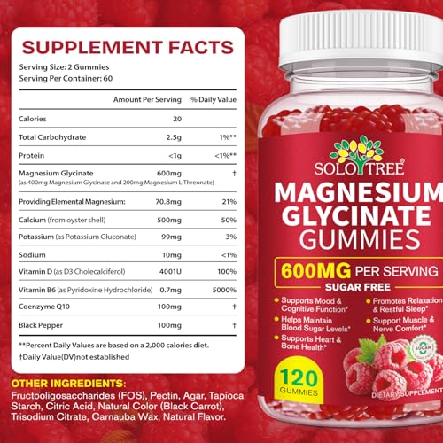 120 Count Magnesium Glycinate Gummies with L-Threonate（600mg Per Serving）,High Absorption Sugar Free Magnesium Potassium Supplement for Relaxation, Stress Relief, and Sleep Support for Adults & Kids WOJBALMN uk supplements