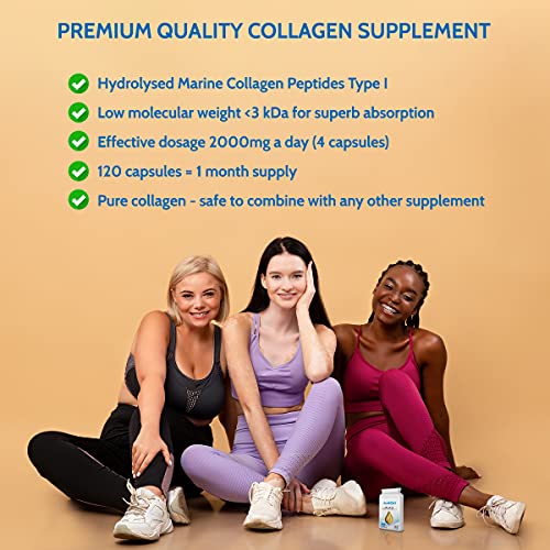 Health4All Marine Collagen Peptides Type I 120 Capsules (V) 2000mg Daily Dose Super Absorbable Health4All uk supplements