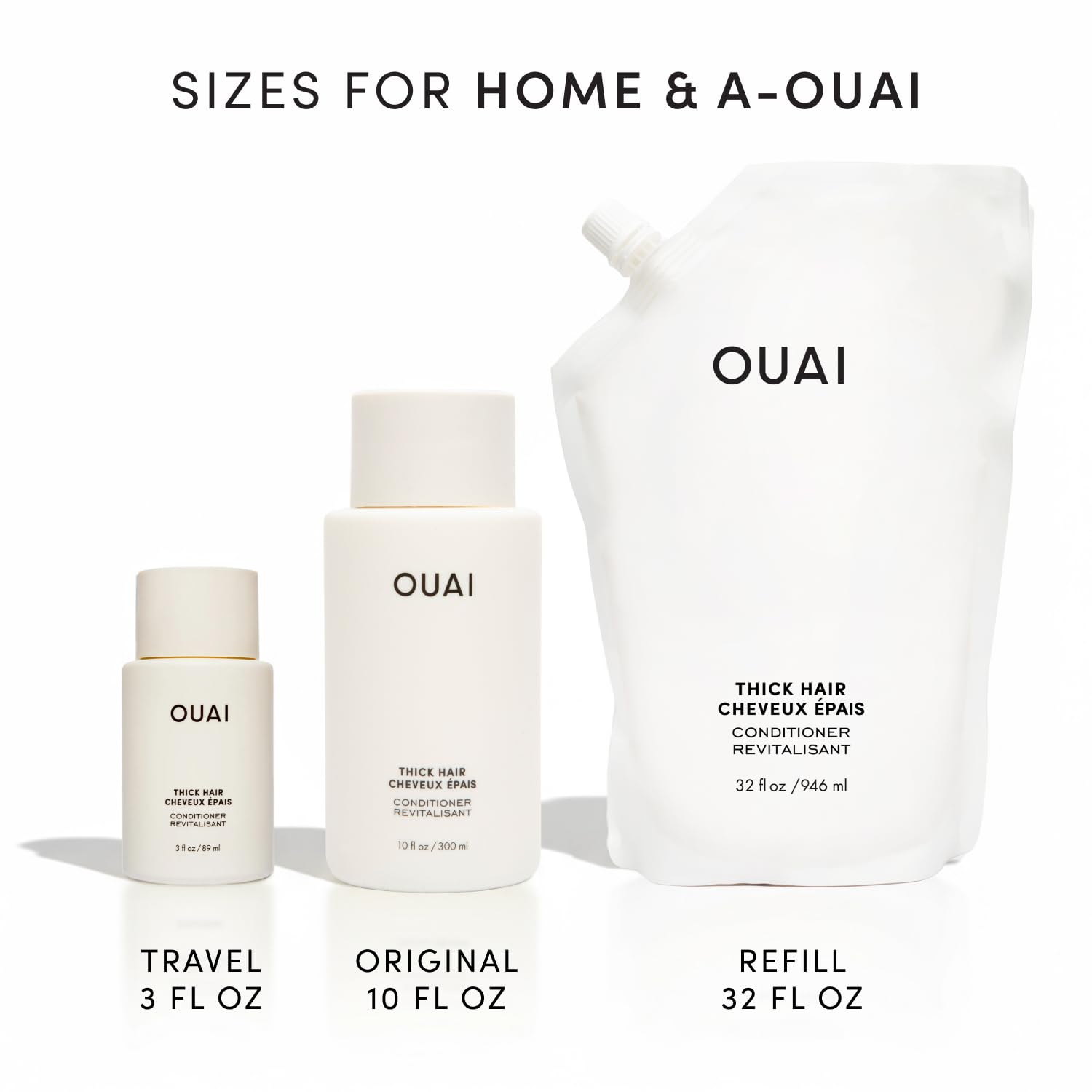 OUAI Thick Hair Conditioner Refill - Moisturizing Conditioner for Dry, Frizzy Hair - Keratin, Marshmallow Root, Shea Butter and Avocado Oil - Paraben, Phthalate & Sulfate Free (32 Oz) OUAI uk supplements