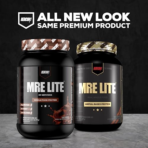 REDCON1 MRE Lite Whole Food Protein Powder, Fudge Brownie - Low Carb & Whey REDCON1 uk supplements