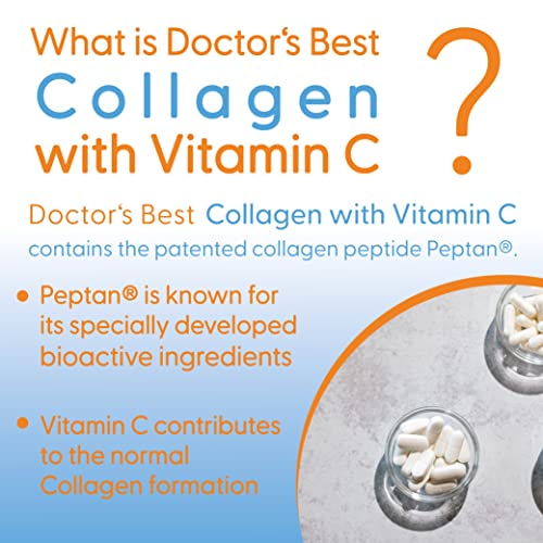 Doctor's Best, Collagen Types 1 and 3, Peptane & Vitamin C, 1,000mg, 180 Tablets Doctor's BEST uk supplements