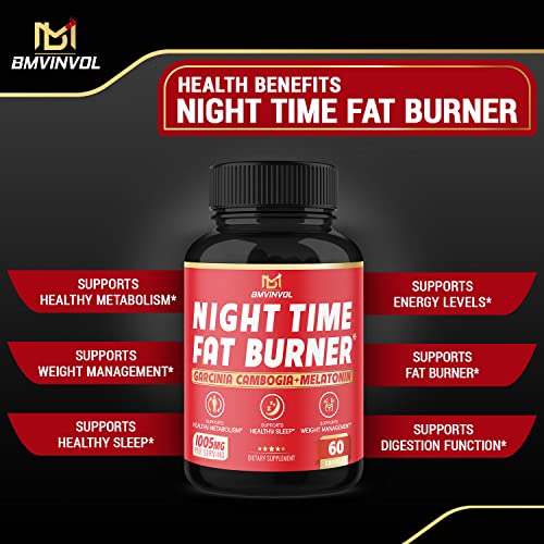 BMVINVOL Night Time Fat Burner, 12-in-1 Powerful Blend of Green Tea, Ceylon Cinnamon BMVINVOL uk supplements