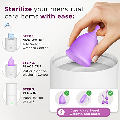 Carecup Menstrual Cup Sterilizer - Modern Menstrual Cup Cleaner Unscented Sanitizer - 2-Minute Carecup uk supplements