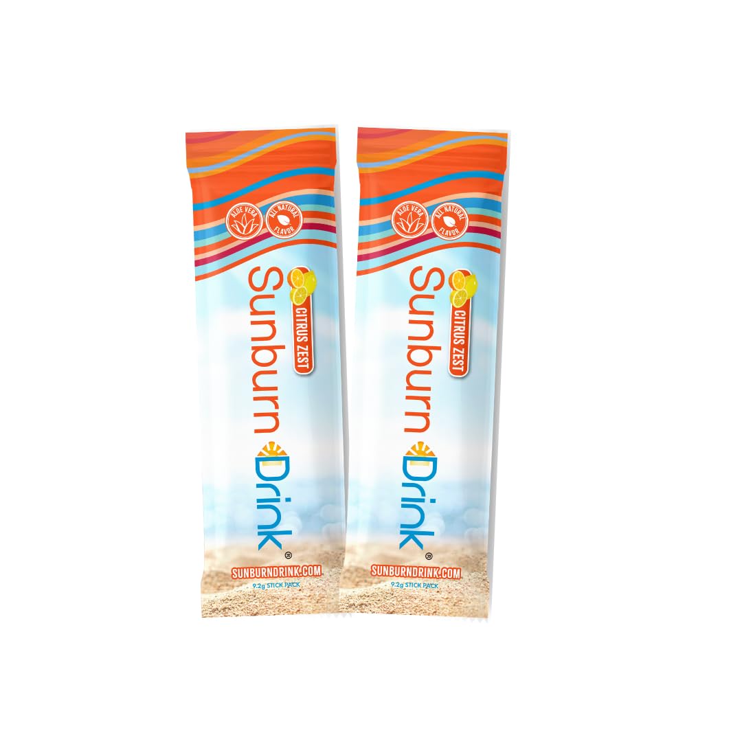 Sunburn Drink - Twin Pack - After Sun Skin Care - Supports Healthy Skin from The Inside Out -Promotes Hydration - Sun Damage Support - Mix with Water - Travel Size Sunburn Drink uk supplements
