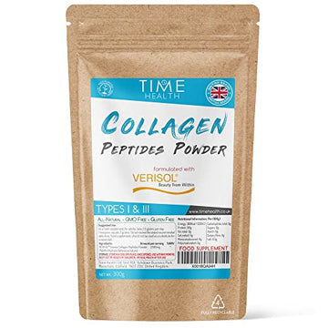 Collagen Peptides Powder - Grass Fed - Bovine - Types I & III - Clinically Studied Brand VERISOL® Time Health uk supplements