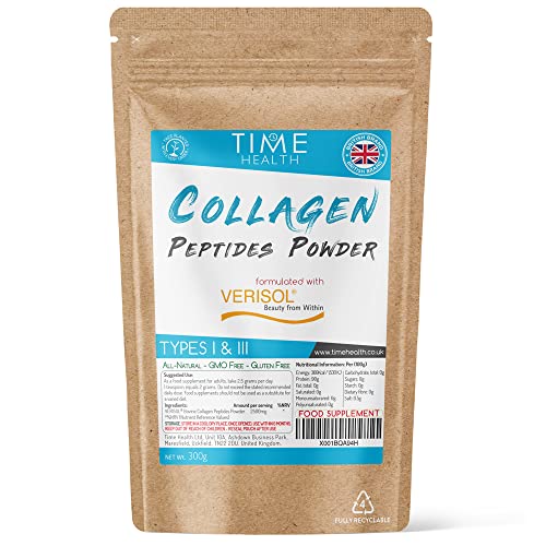 Collagen Peptides Powder - Grass Fed - Bovine - Types I & III - Clinically Studied Brand VERISOL® Time Health uk supplements