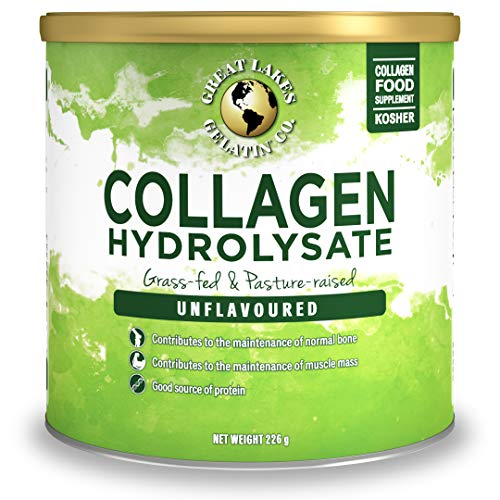 Great Lakes Gelatin Collagen Hydrolysate, Grass-Fed Bovine Hydrolysed Collagen Peptides Protein Powder Supplement, Unflavoured, 226g, Can Great Lakes Gelatin uk supplements