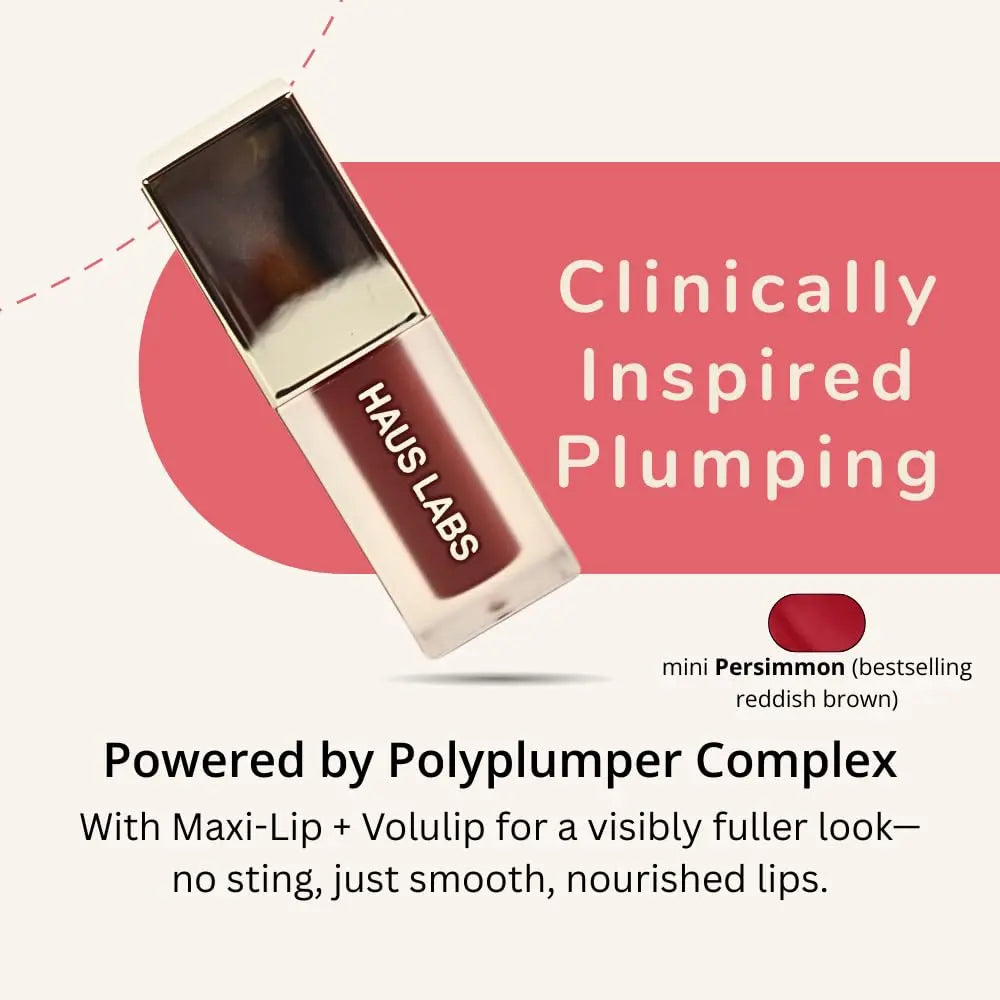 Haus Labs PHD Hybrid Innovation Plumping Lip Glaze Duo - Honey Shimmer Full Size & Persimmon Mini Haus Laboratories uk supplements