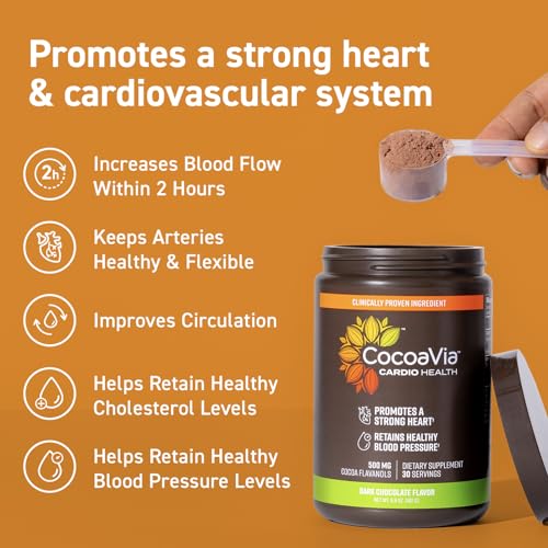 CocoaVia Cardio Health Cocoa Powder, 60 Servings, 500mg Cocoa Flavanols CocoaVia uk supplements