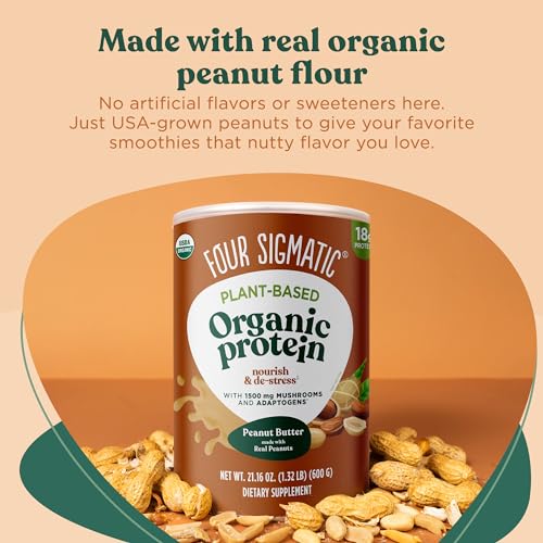 Four Sigmatic Organic Plant-Based Protein Powder Peanut Butter Protein with Lion’s Mane Four Sigmatic uk supplements