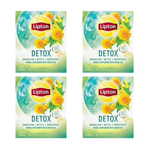 Lipton Green Tea Bags, Herbal Supplement for Detox, 15 Count (Pack of 4) Lipton uk supplements