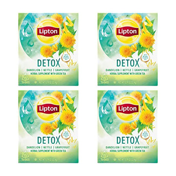 Lipton Green Tea Bags, Herbal Supplement for Detox, 15 Count (Pack of 4) Lipton uk supplements
