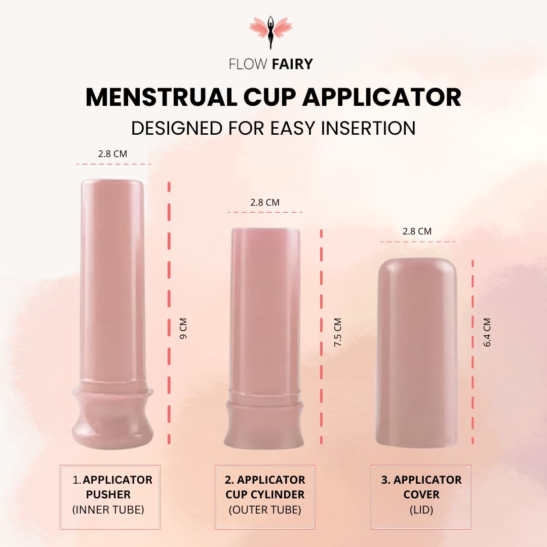 Flow Fairy Reusable Menstrual Cup with Applicator for Easy Insertion- 100% Medical Grade Silicone Period Cup Flow Fairy uk supplements