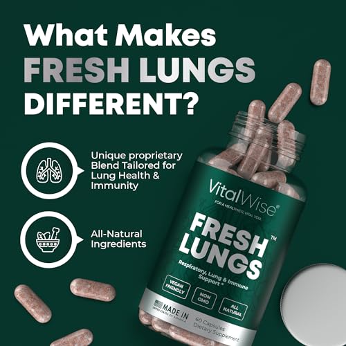 VitalWise Fresh Lungs Lung Detox and Cleanse Supplement with Mullein Leaf Extract VitalWise uk supplements