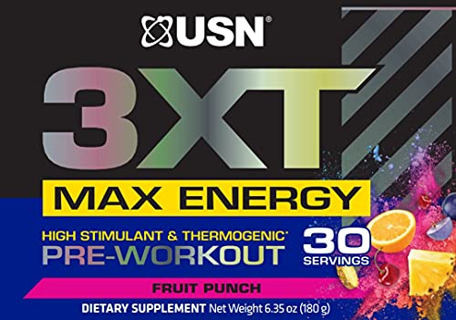 USN 3XT Max Pre-Workout Supplement Drink Mix Powder for Energy, Endurance and Pump USN uk supplements