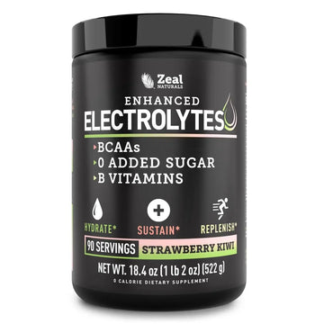 Zeal Electrolyte Powder - 90 Servings | Keto Electrolytes Powder | Zero Sugar, BCAAs, B-Vitamins | Potassium, Zinc, Magnesium Zeal Naturals uk supplements