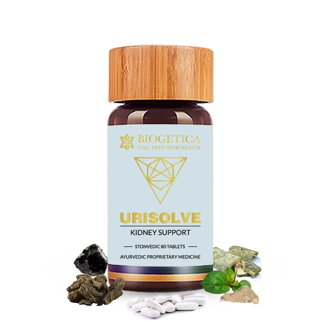 Biogetica Urisolve Kidney Care Herbal Supplement with Asparagus Racemosus & Terminalia Chebula for Optimal Urinary System Support - Non-GMO - 100% Vegan Ayurveda Supplement - 80 Tablets Biogetica uk supplements
