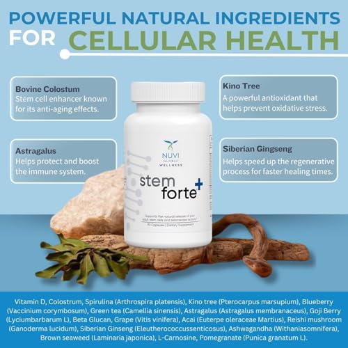 NuVi Global Stemforte Plus Stem Cell and Telomere Supplements – Cell Regeneration, Cell Growth & Telomere Support for Healthy Aging & Cellular Health – 90 Capsules for Men & Women NuVi Global uk supplements