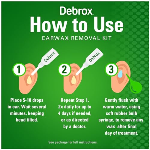 Debrox Ear Wax Removal Kit, Ear Cleaning Kit Includes Rubber Bulb Syringe Debrox uk supplements