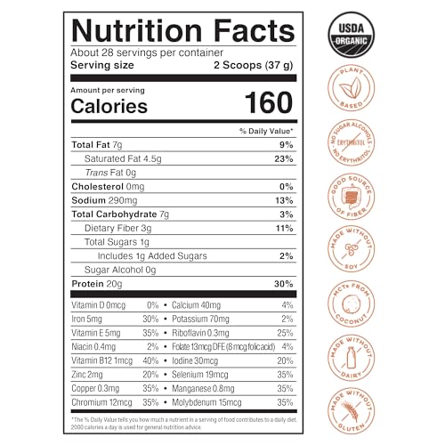 KOS Organic Vegan Protein Powder with 50mg Caffeine, Salted Caramel Coffee KOS uk supplements