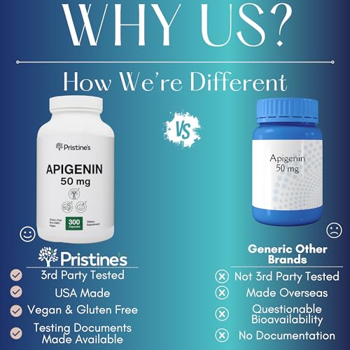 PRISTINE'S Apigenin Relaxation & Sleep Supplement Support - 50mg 300 Day Supply PRISTINE'S uk supplements