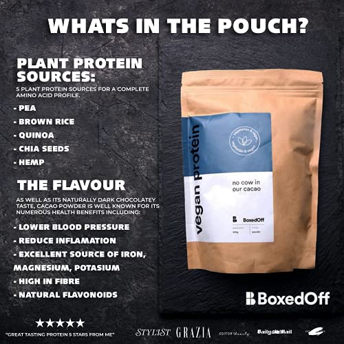Vegan Protein Powder, Complete Plant Based Protein - 5 Plant Protein Sources - No Additives Boxed Off uk supplements