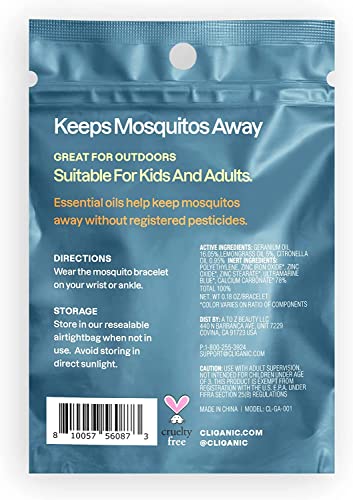 Cliganic 50 Pack Mosquito Repellent Bracelets, DEET-Free Bands, Individu Cliganic uk supplements