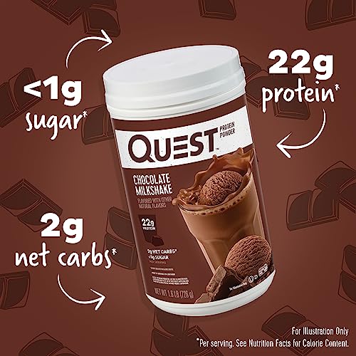 Quest Nutrition Chocolate Milkshake Protein Powder, 22g Protein, 2g Net Carbs, 1g Sugar Quest Nutrition uk supplements