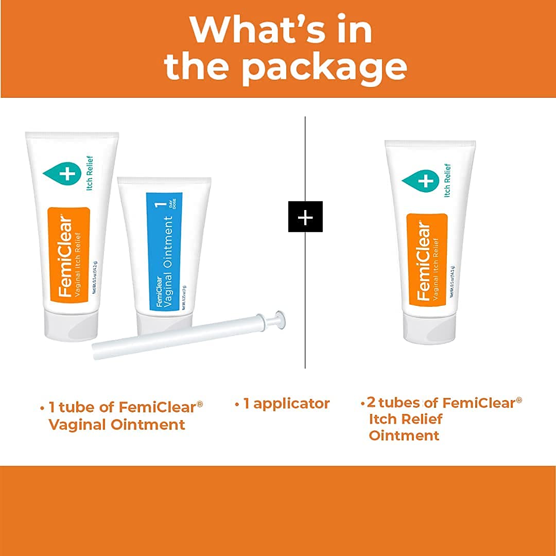 FemiClear 1-Day Yeast Infection Treatment & Vaginal Itch Relief Ointment - Fast Relief Bundle (Pack of 2) FemiClear uk supplements