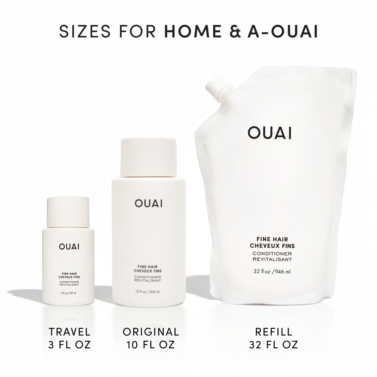 OUAI Fine Hair Conditioner Travel Size - Volumizing Conditioner for Fine Hair with Keratin, Biotin & Chia Seed Oil - Adds Softness, Bounce & Volume - Free from Parabens, Sulfates & Phthalates (3 Oz) OUAI uk supplements