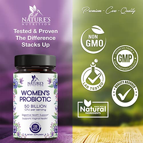 Probiotics for Women 4-in-1, 50 Billion CFU + Prebiotics, Vaginal Women's Probiotic Nature's Nutrition uk supplements
