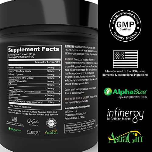 No Excuse Pre Workout Powder l Pre-Workout Supplements l Best Pre Workout No Excuse uk supplements